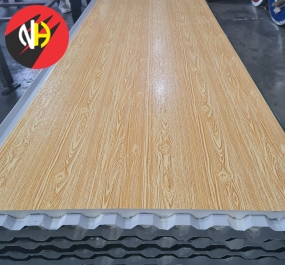 Tôn đổ Foam PU 16li: hoa văn vân gỗ